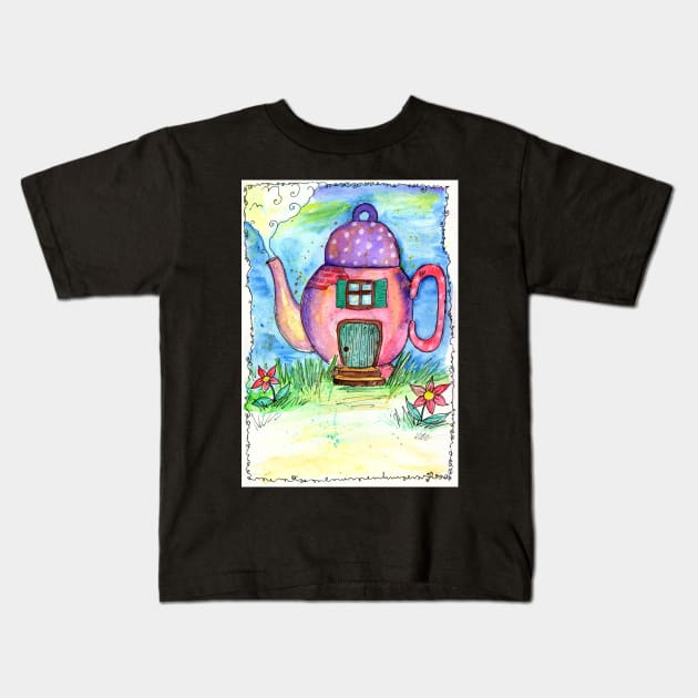 the tea kettle house Kids T-Shirt by SimoneMonschein